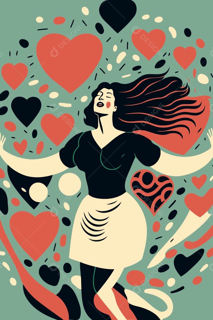 Ilustração Dia Internacional da Mulher 08 de Março Vetor EPS