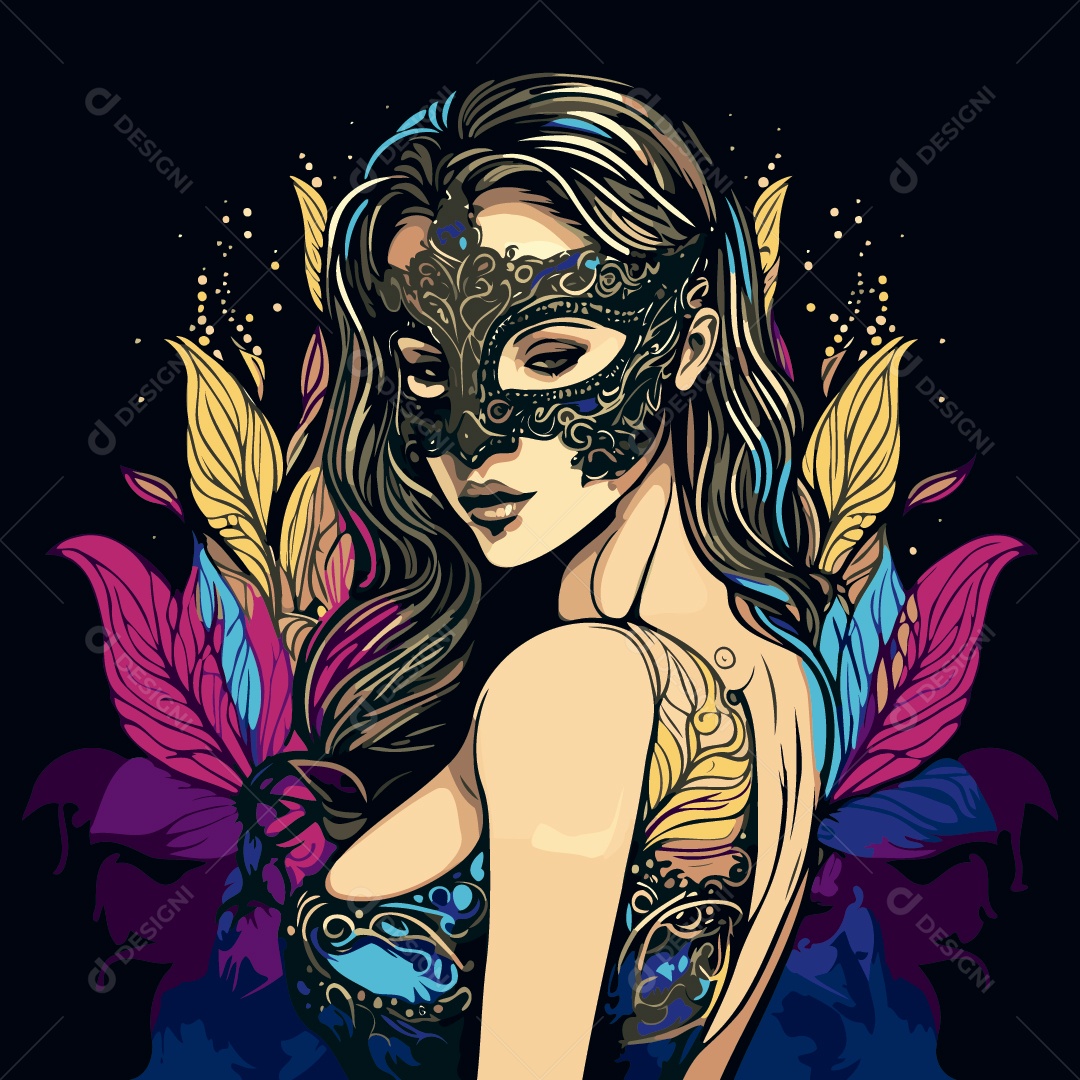 Ilustração de Carnaval Vetor EPS Editável