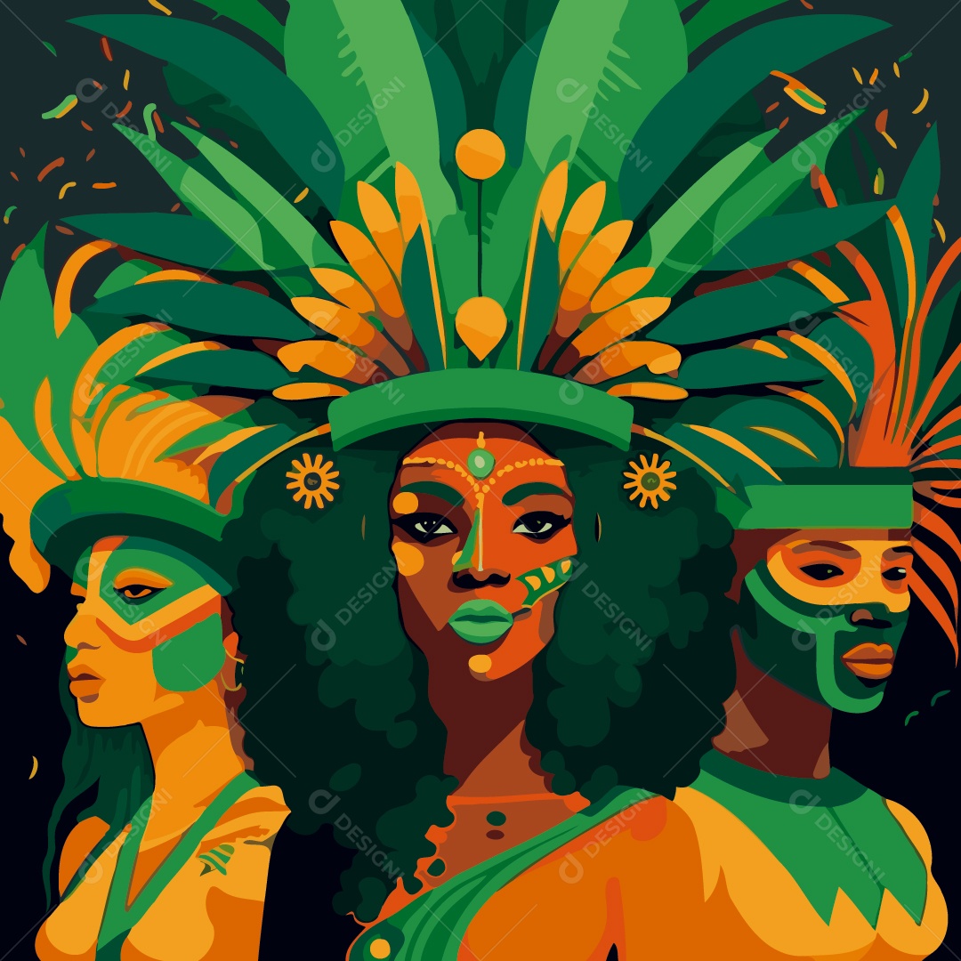 Ilustração de Carnaval Vetor EPS Editável