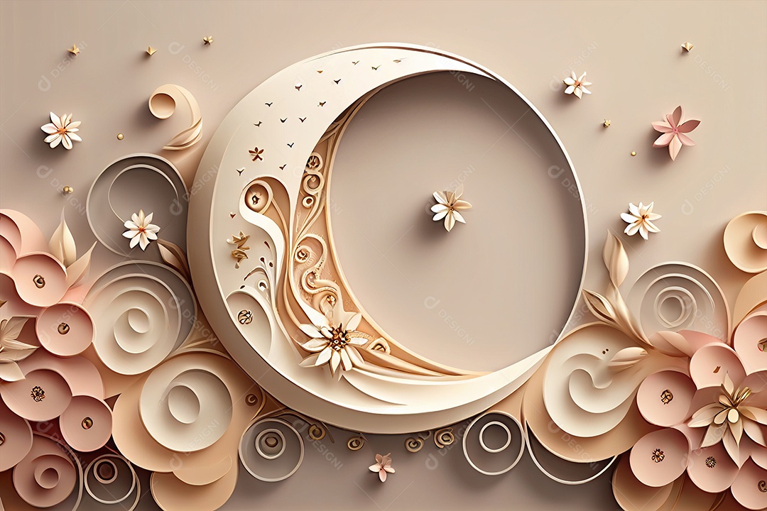 Plano de fundo Ramadan Kareem Lua crescente gerada por IA