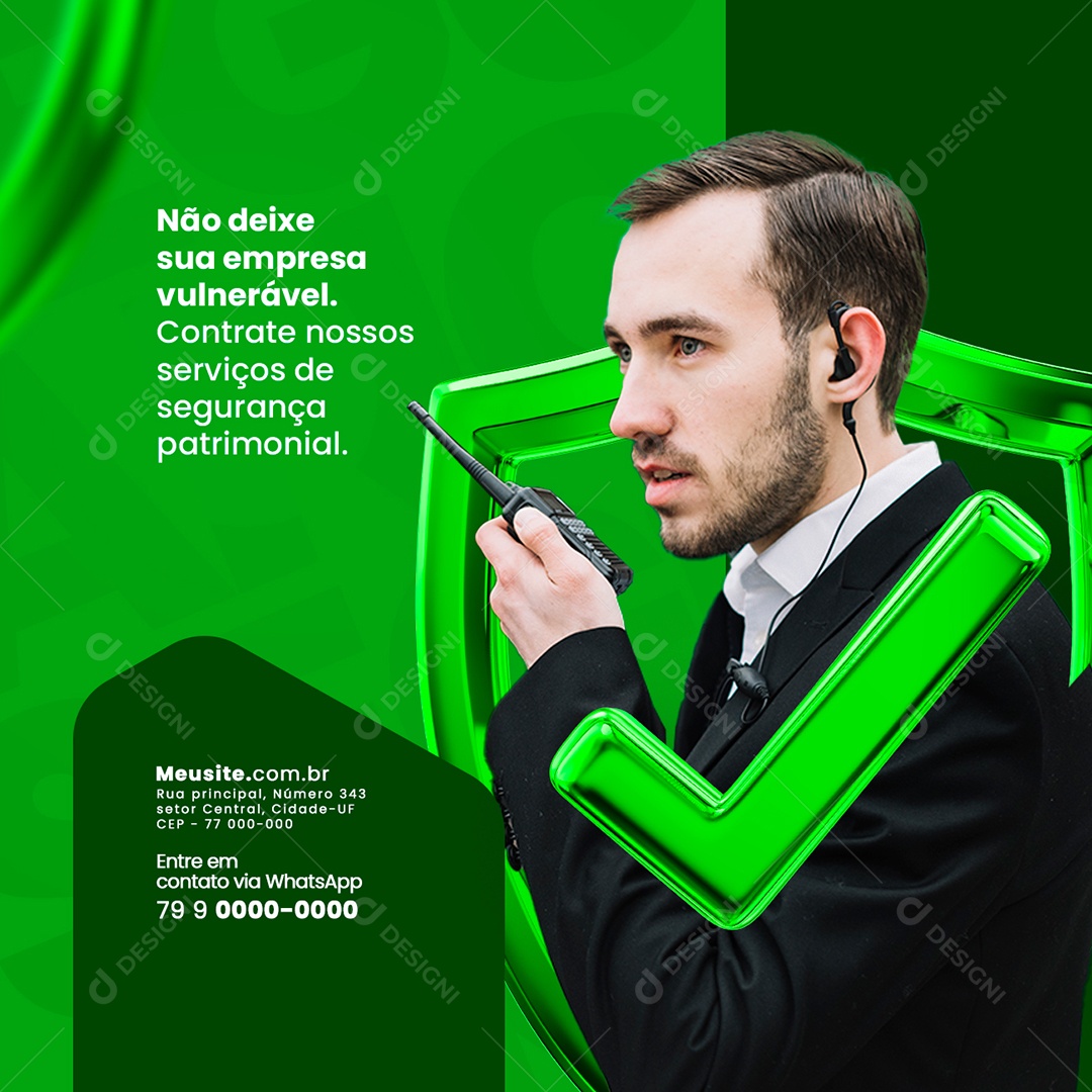 Não Deixe Sua Empresa Vulnerável Segurança Privada Social Media PSD Editável