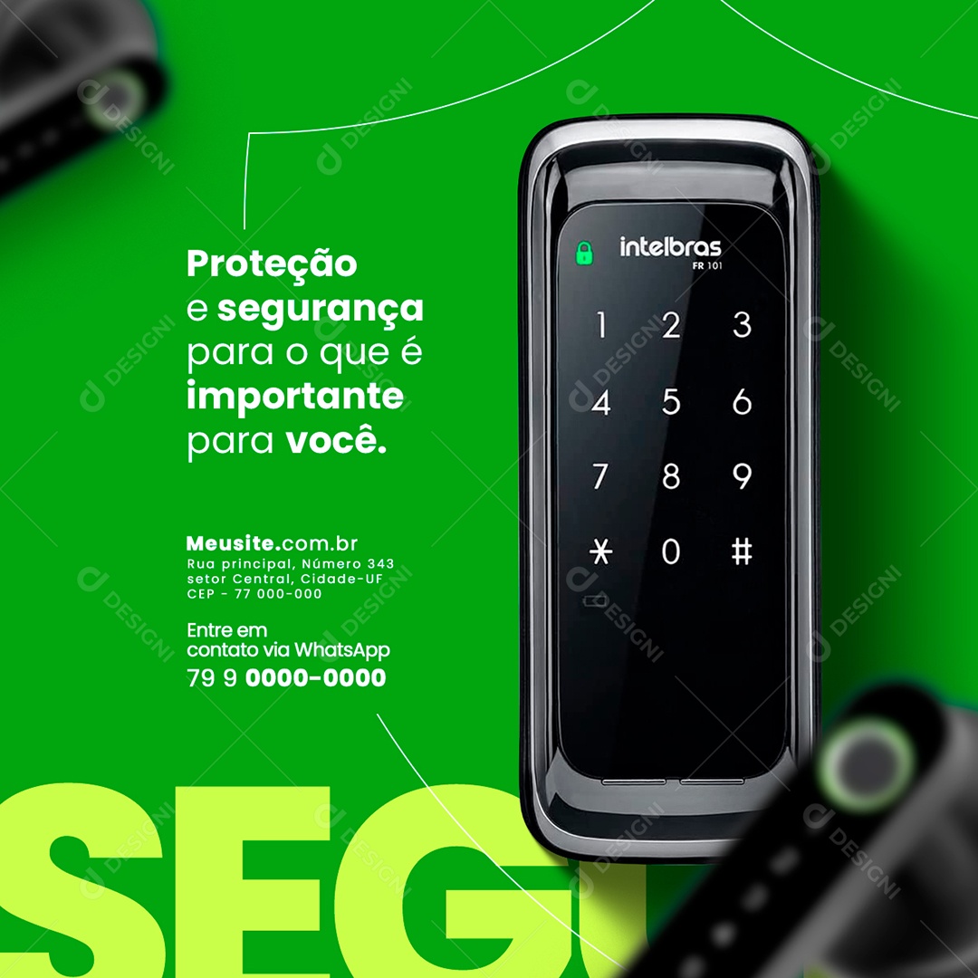 Proteção e Segurança Para O Que É Importante Para Você Segurança Privada Social Media PSD Editável