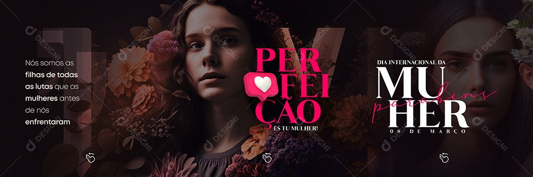 Nós Somos as Filhas de Todas As Lutas Carrossel Dia Internacional Da Mulher Social Media PSD Editável