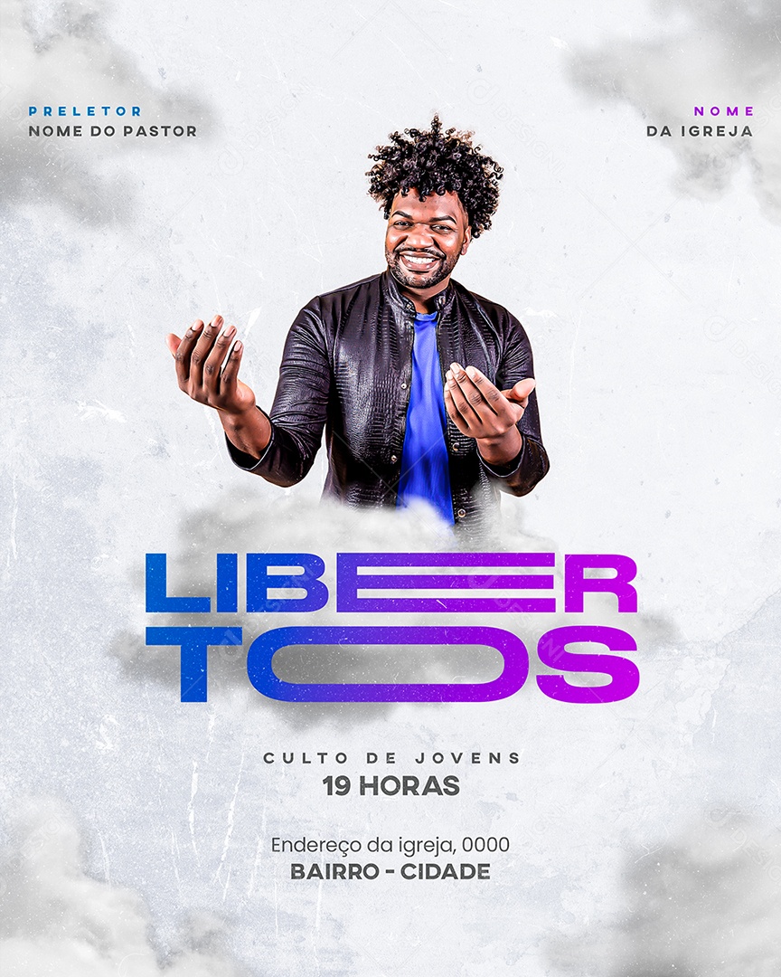 Culto de Jovens Libertados Social Media PSD Editável