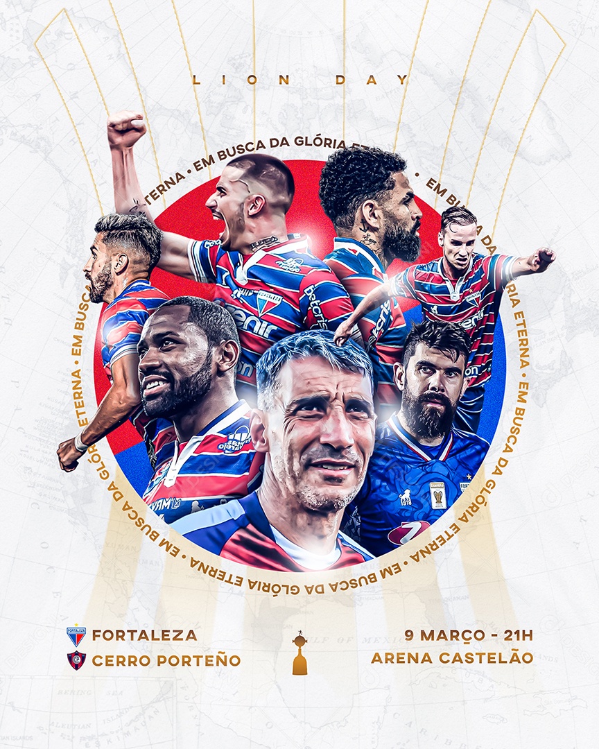 Flyer Fortaleza Vs Cerro Porteño Social Media PSD Editável
