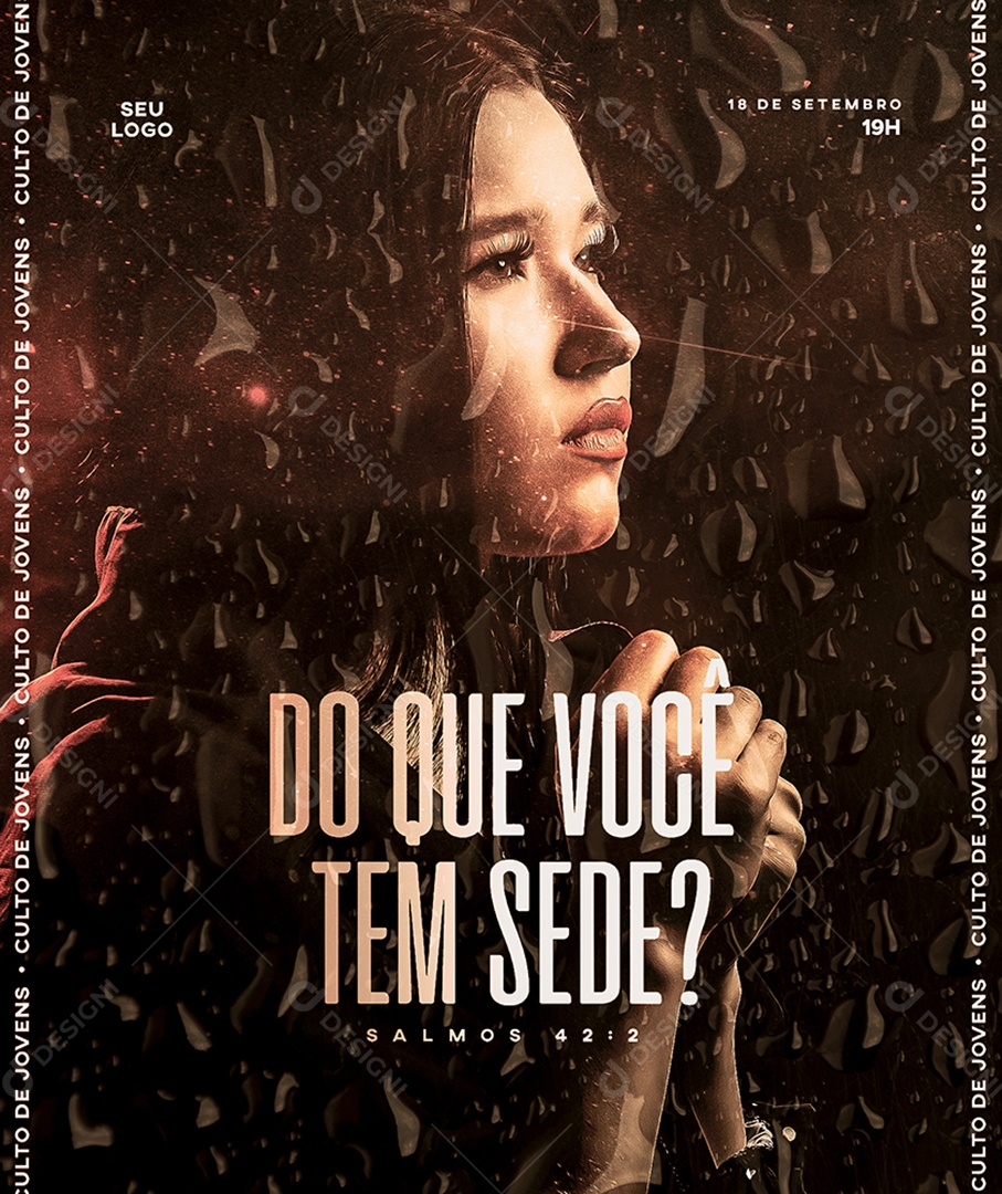 Do Que Você Tem Sede Salmos 42:2 Social Media PSD Editável