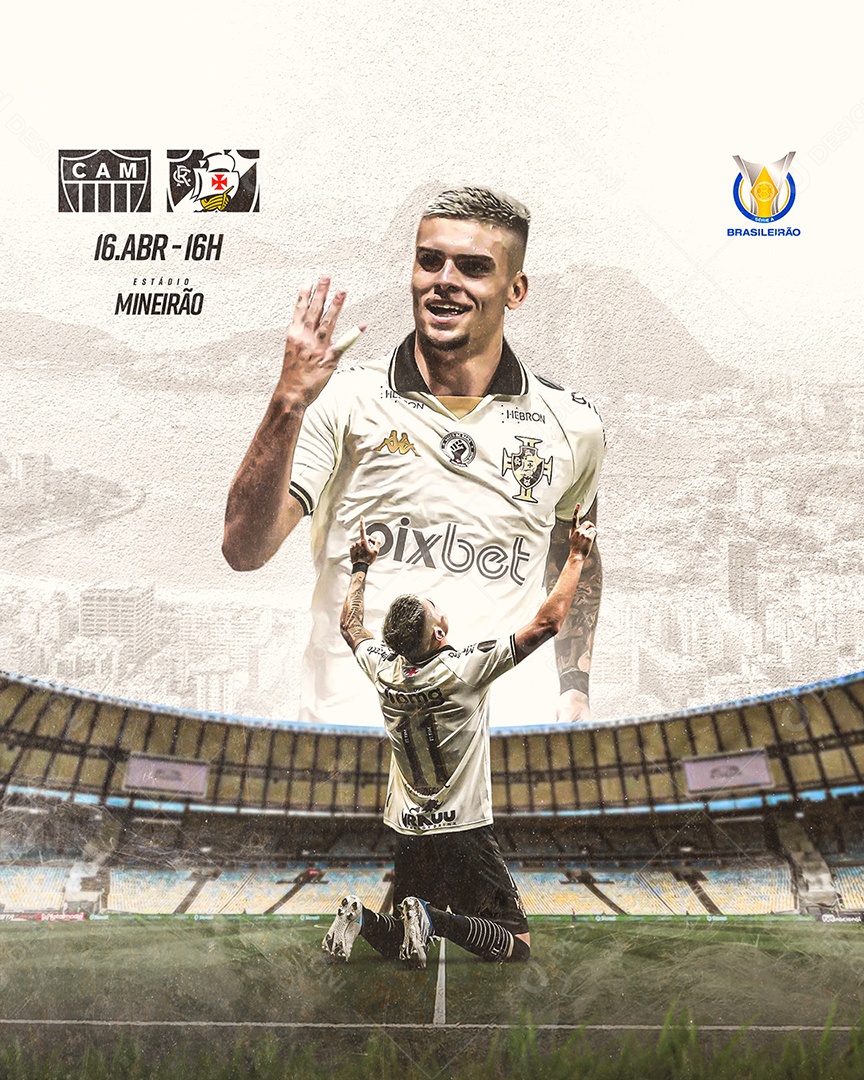 Flyer Jogo Vasco Social Media PSD Editável