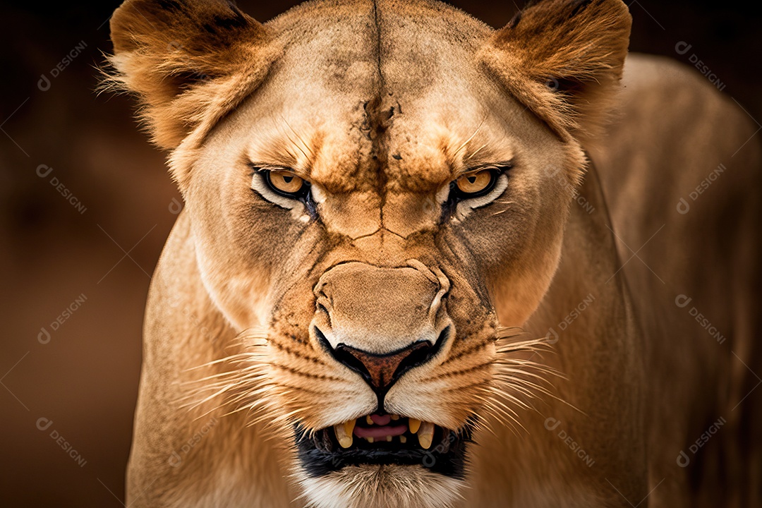 Retrato super close de um leão