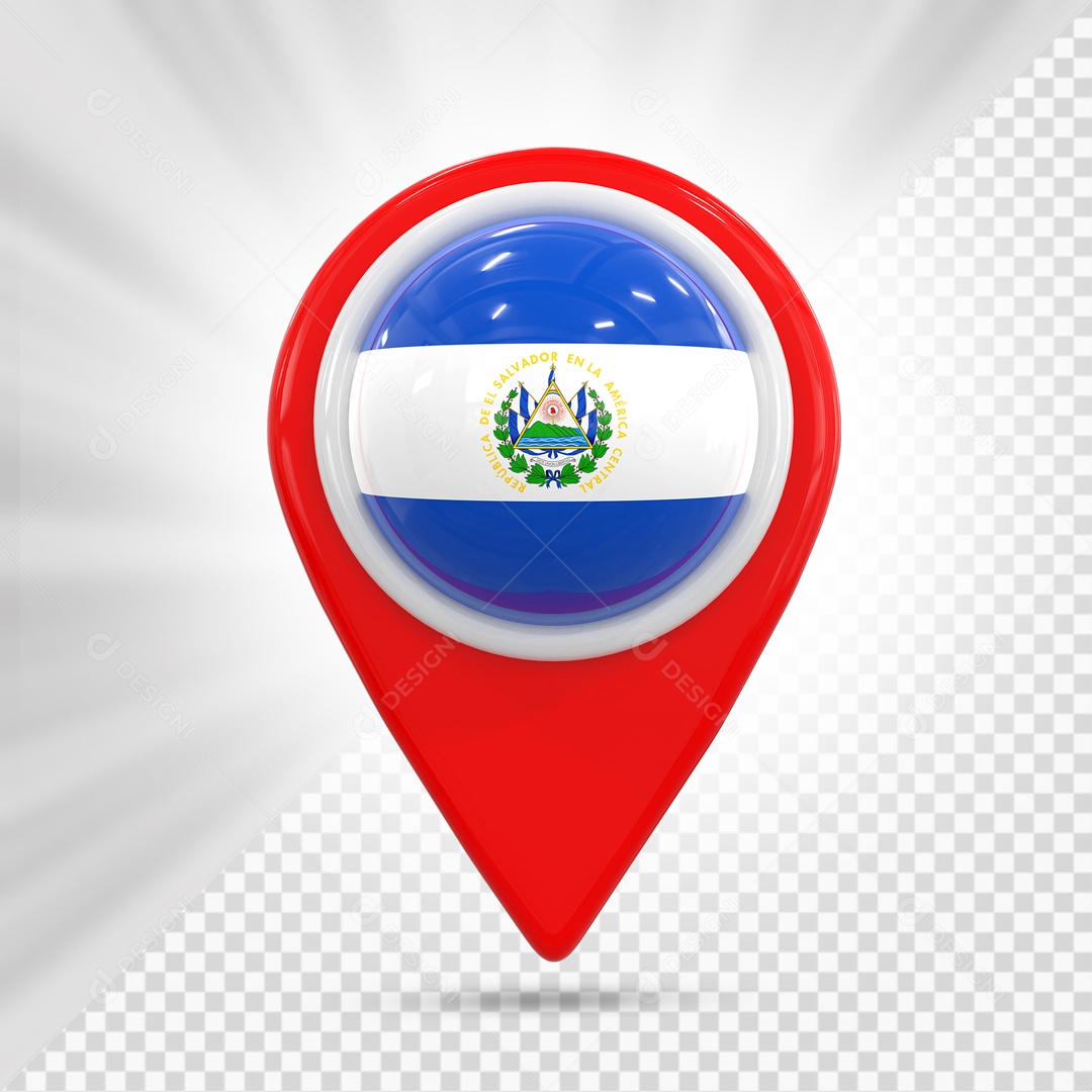 Pin De Localização Vermelho Com Bandeira Da Paraguai Elemento 3D PSD