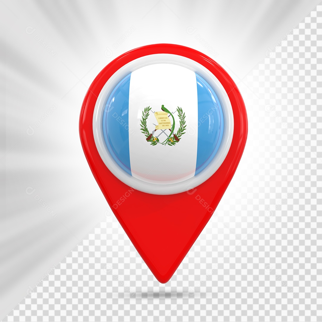 Pin De Localização Vermelho Com Bandeira Da Argentina Elemento 3D PSD