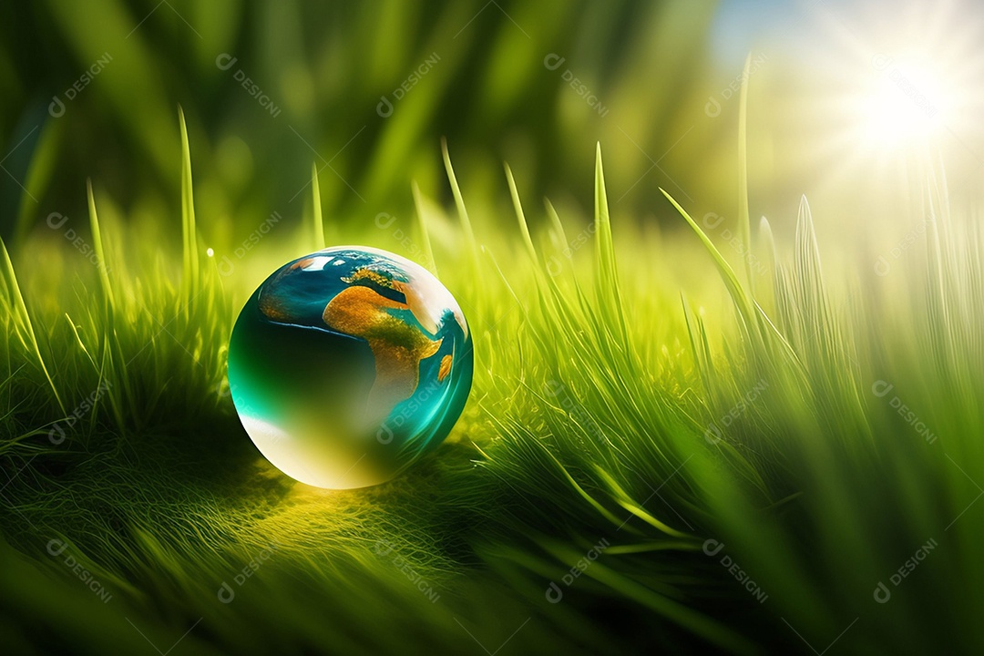 Globo de vidro em verde