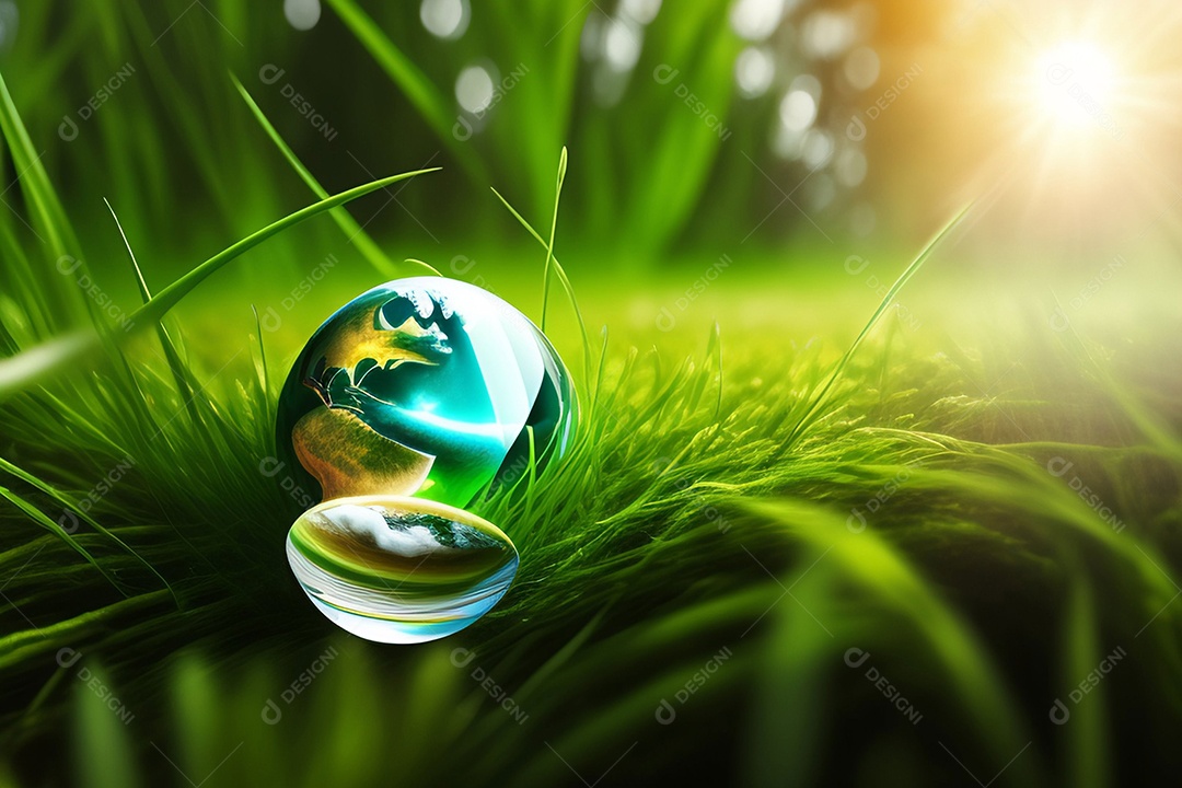 Globo de vidro em verde