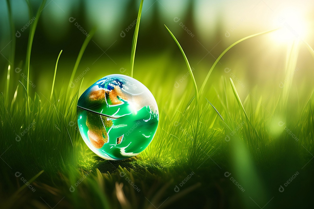 Globo de vidro em verde