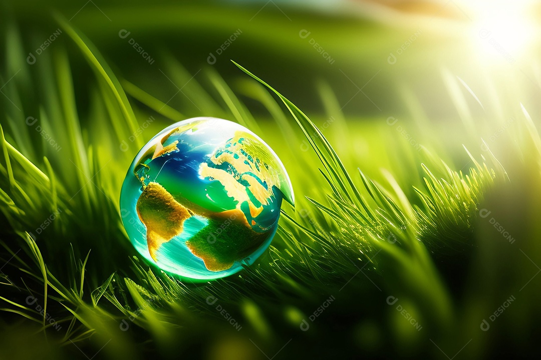 Globo de vidro em verde