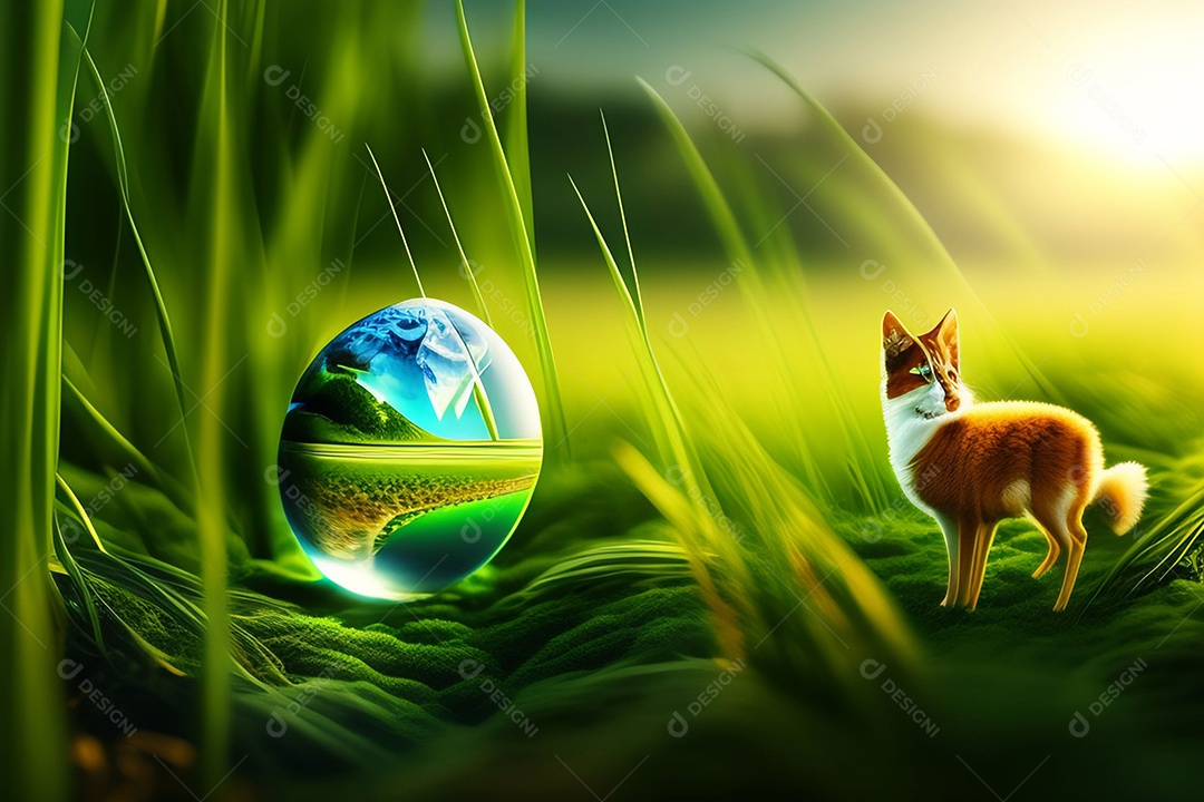 Globo de vidro em verde