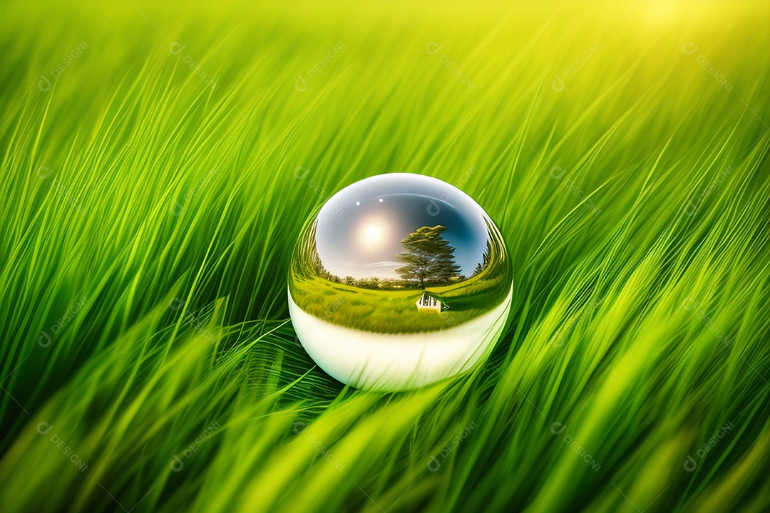 Globo de vidro em verde