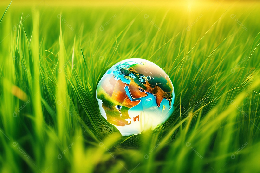 Globo de vidro em verde