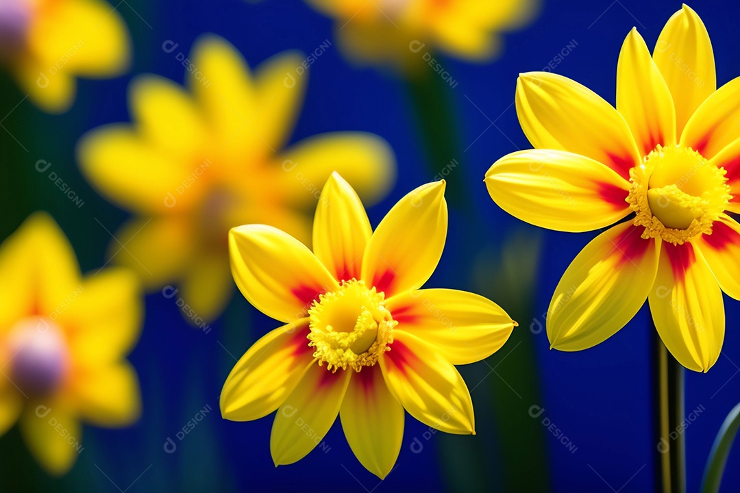 Campo de lindas flores amarelas