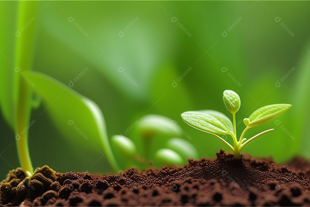 Pequena planta crescendo no solo