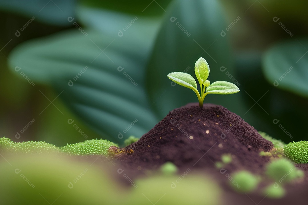 Pequena planta crescendo no solo