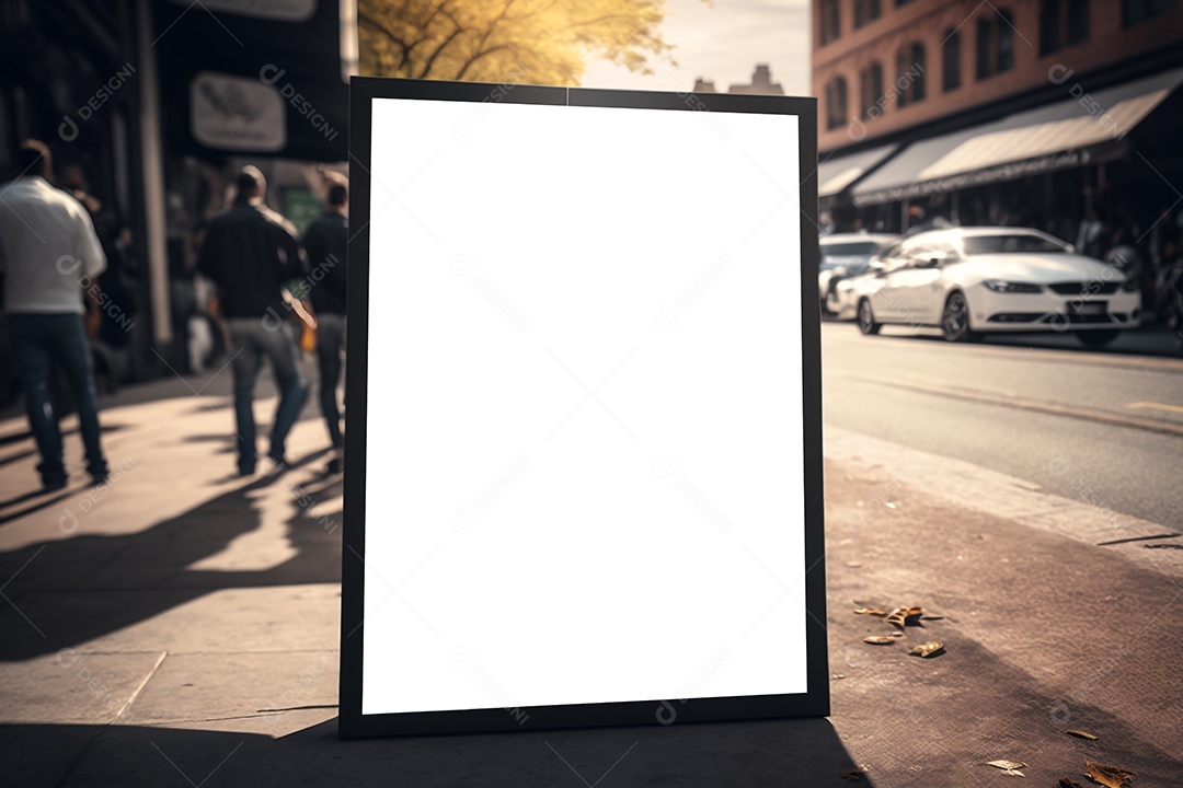 Maquete de pôster em fotografia de dia de rua