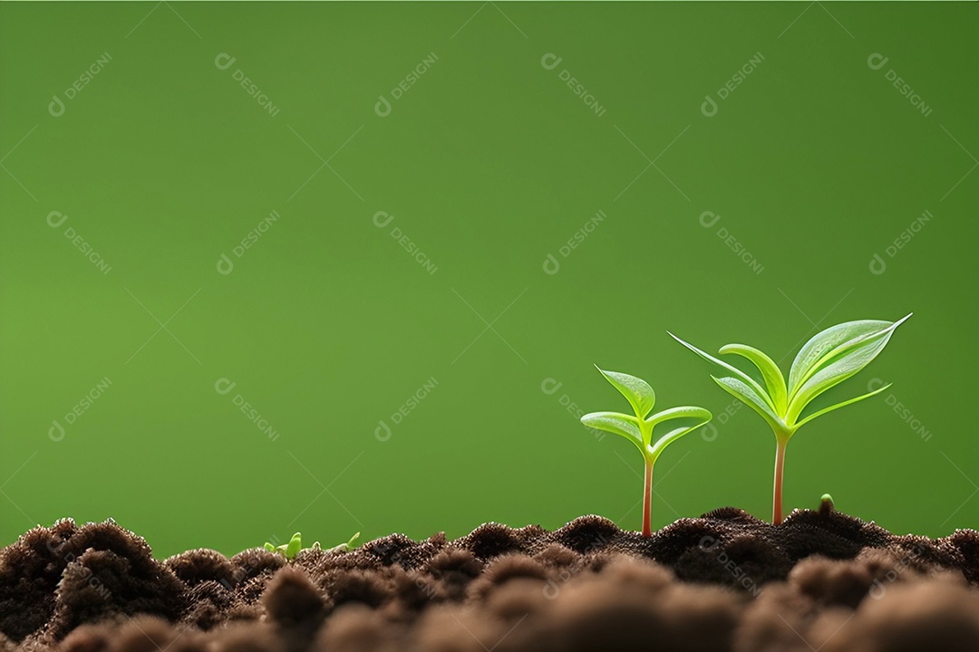 Pequena planta crescendo no solo