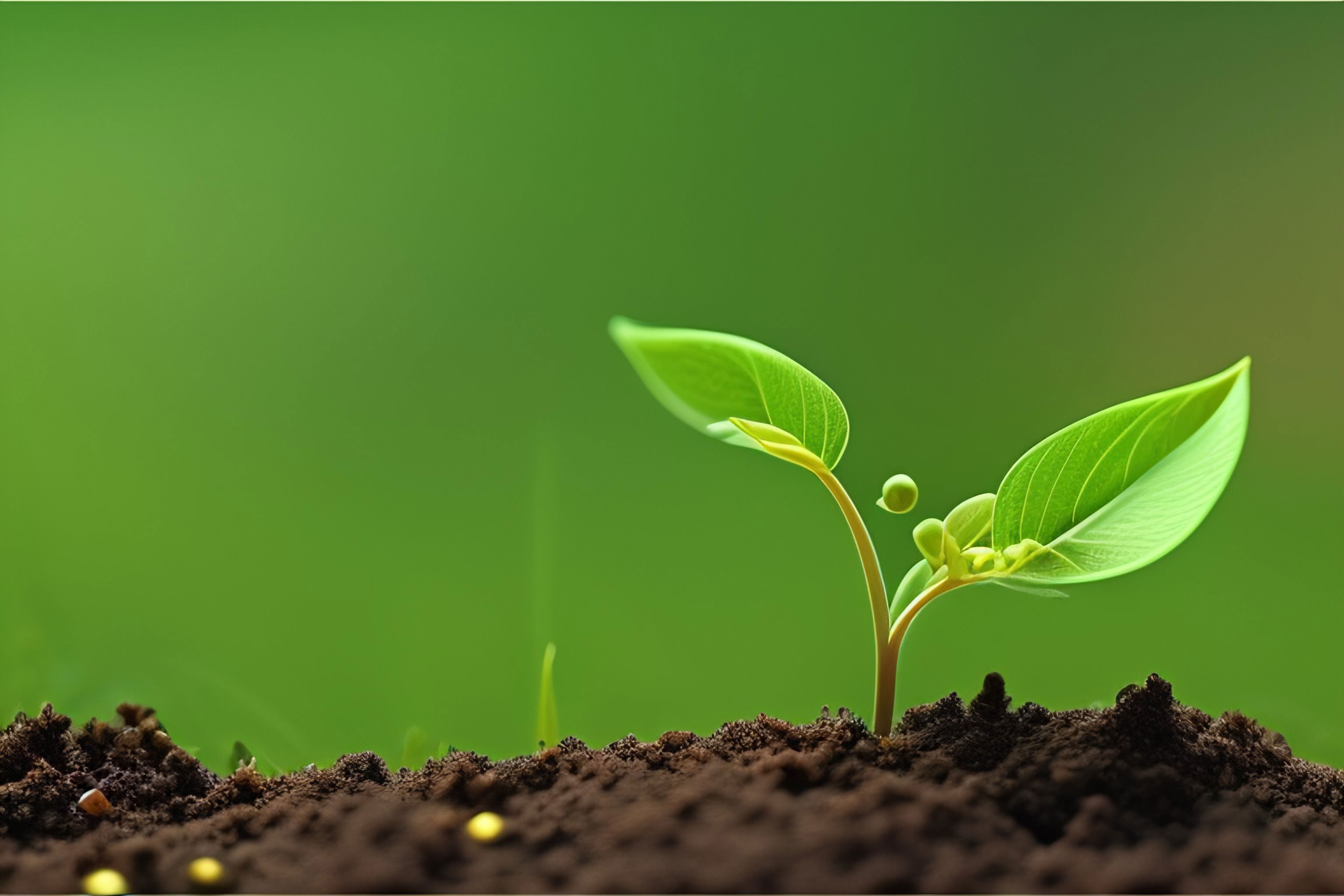 Pequena planta em crescimento no solo