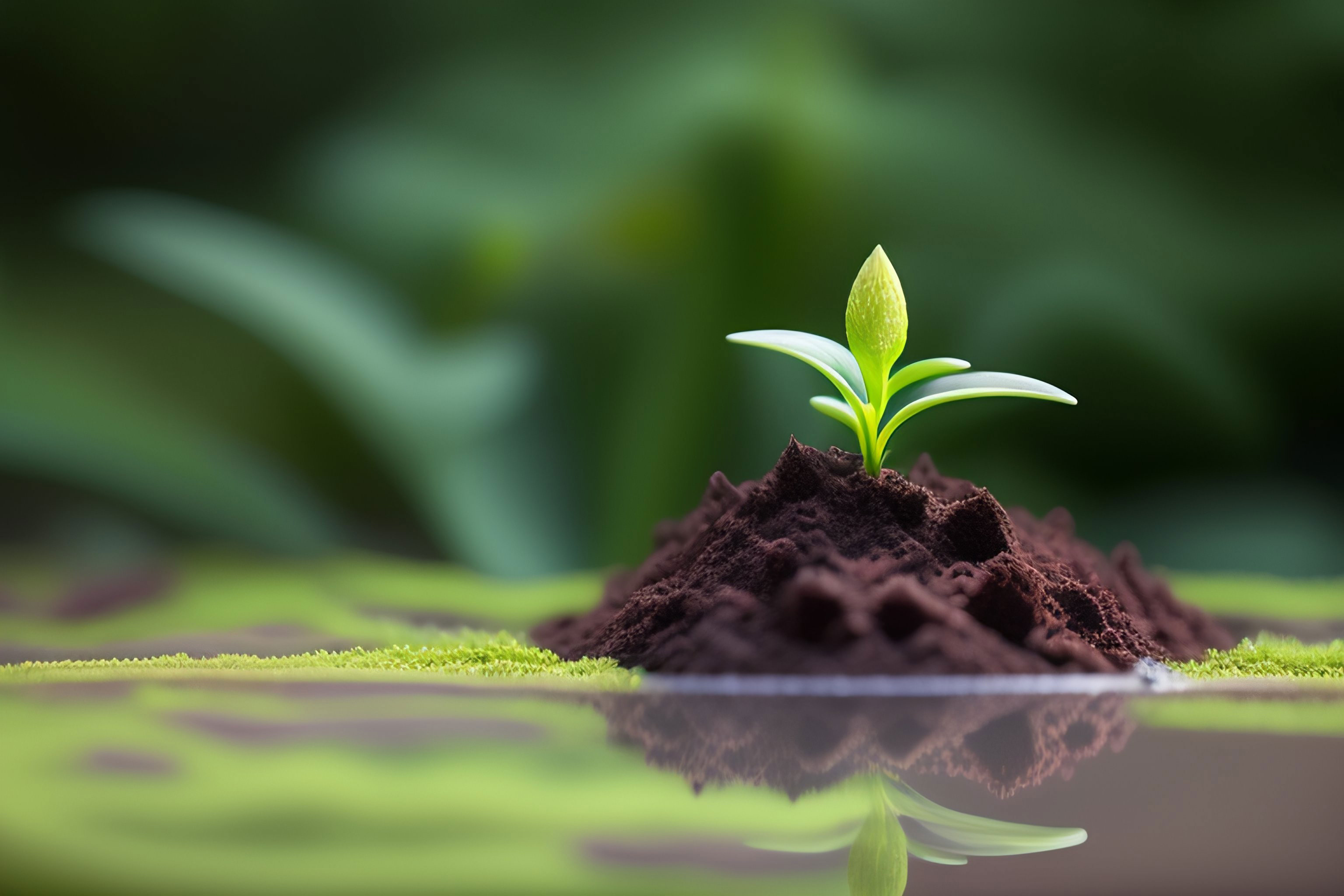 Pequena planta em crescimento no solo