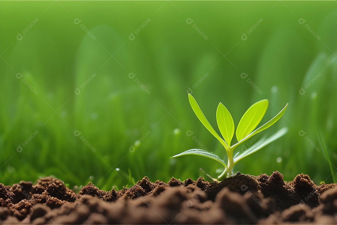 Pequena planta em crescimento no solo