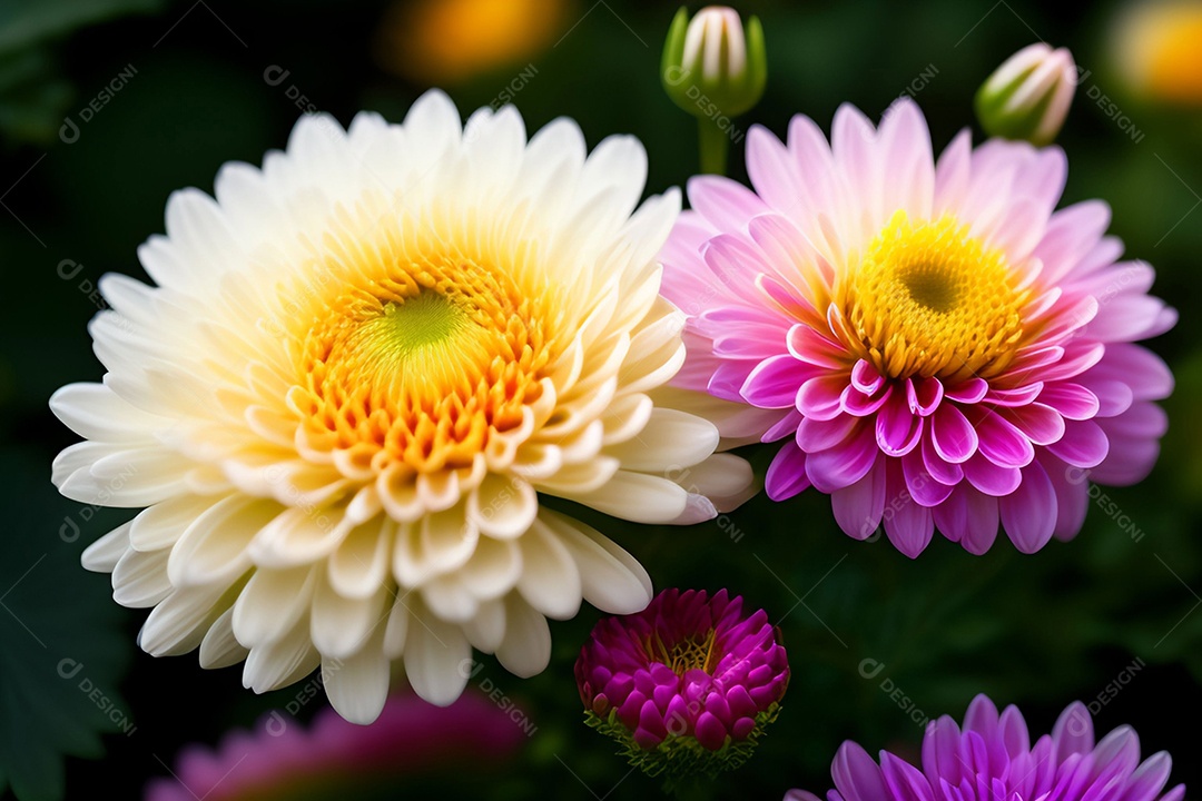 Buquê de flores coloridas