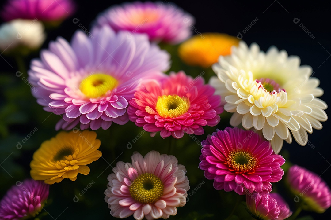 Buquê de flores coloridas