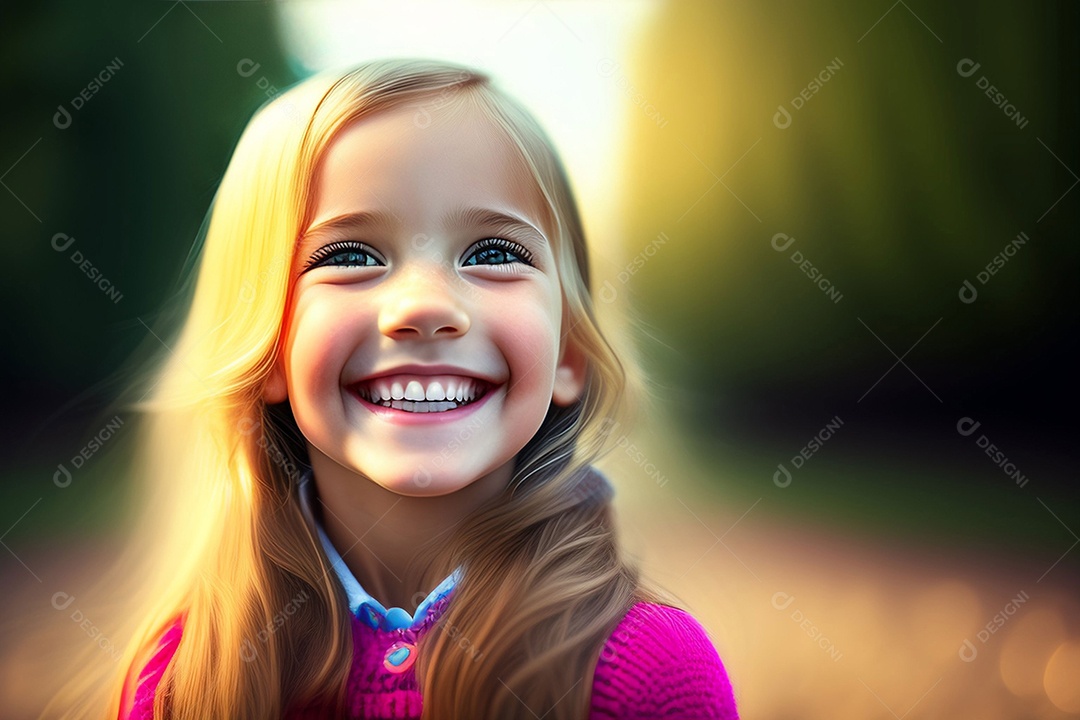 Pequena linda e brincalhona menina rindo