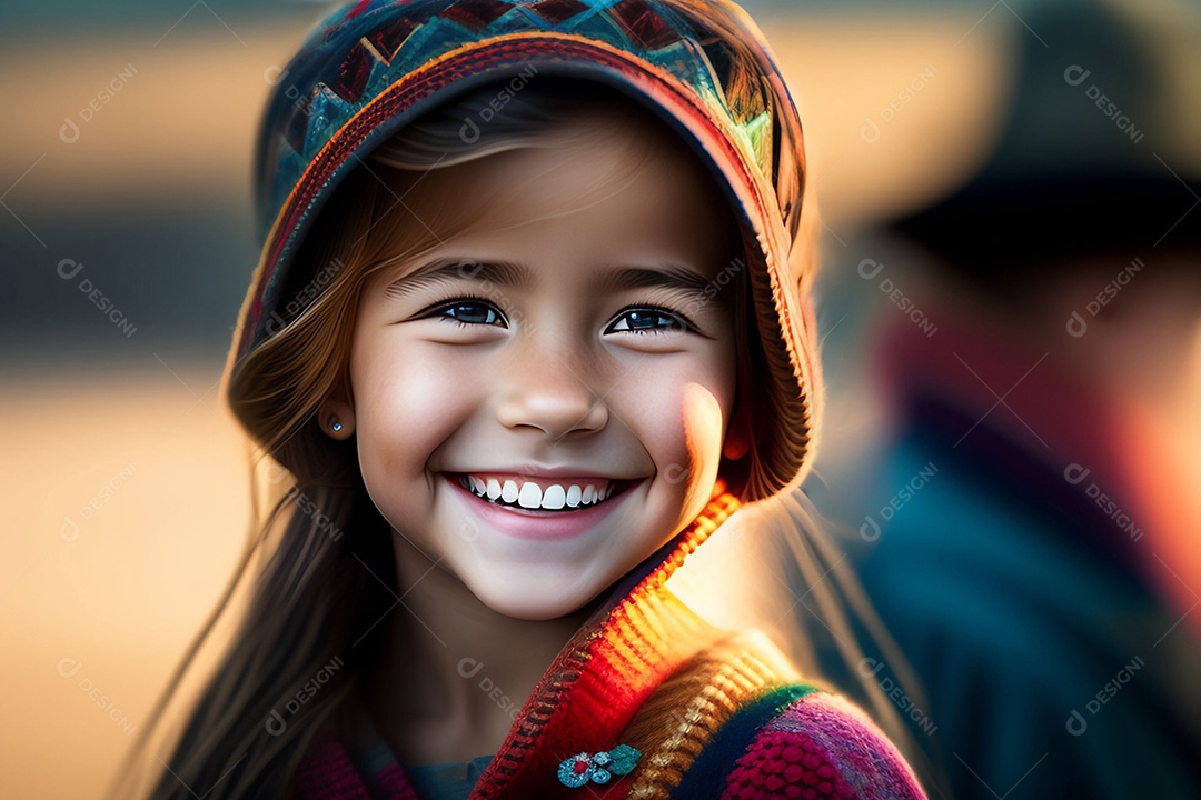 Pequena linda e brincalhona menina rindo