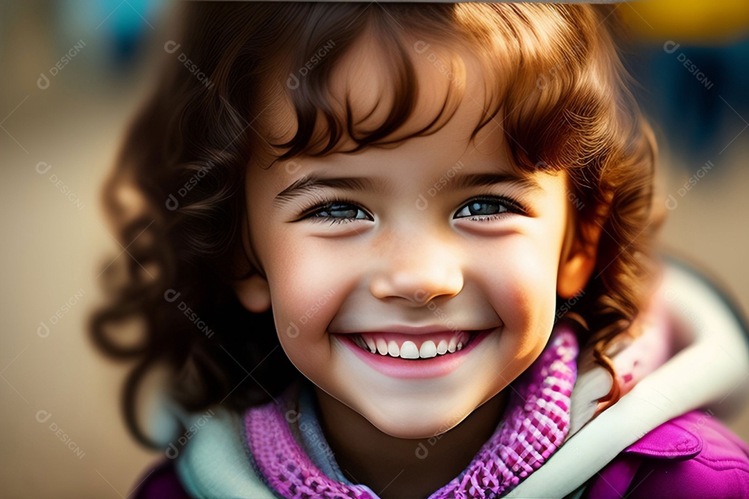 Pequena linda e brincalhona menina rindo