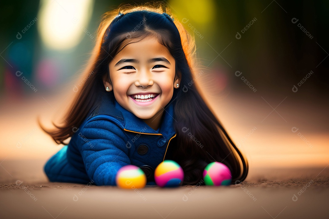 Pequena linda e brincalhona menina rindo