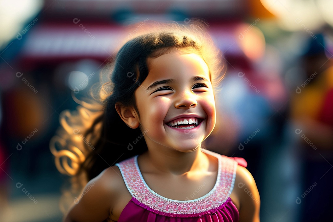 Pequena linda e brincalhona menina rindo