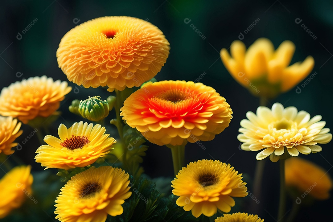 Buquê de flores coloridas