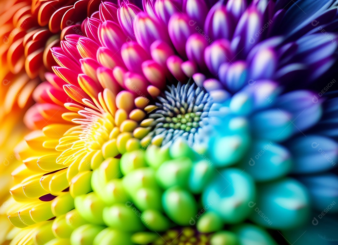 Fundo de macro de crisântemos coloridos