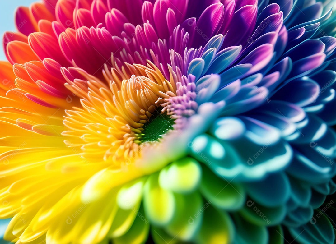 Fundo de macro de crisântemos coloridos