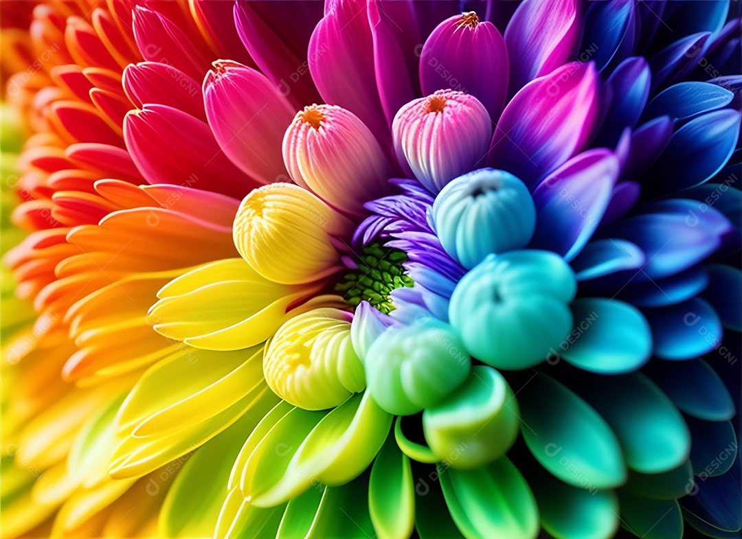 Fundo de macro de crisântemos coloridos