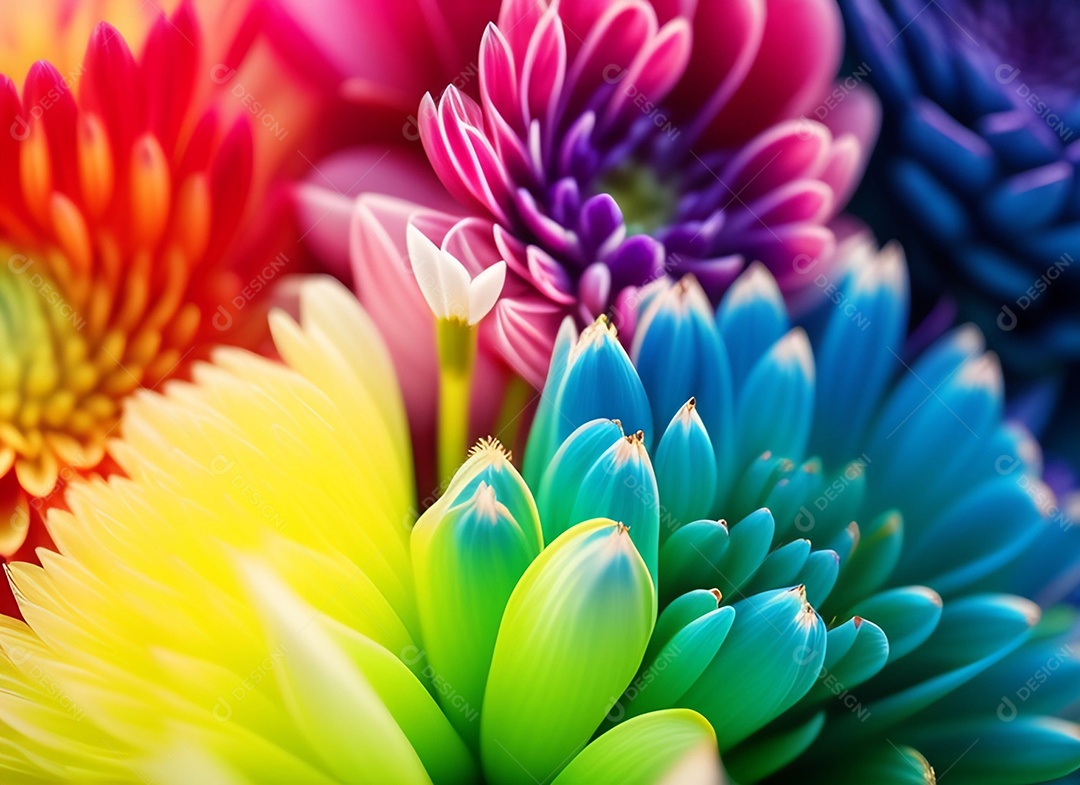 Fundo de macro de crisântemos coloridos