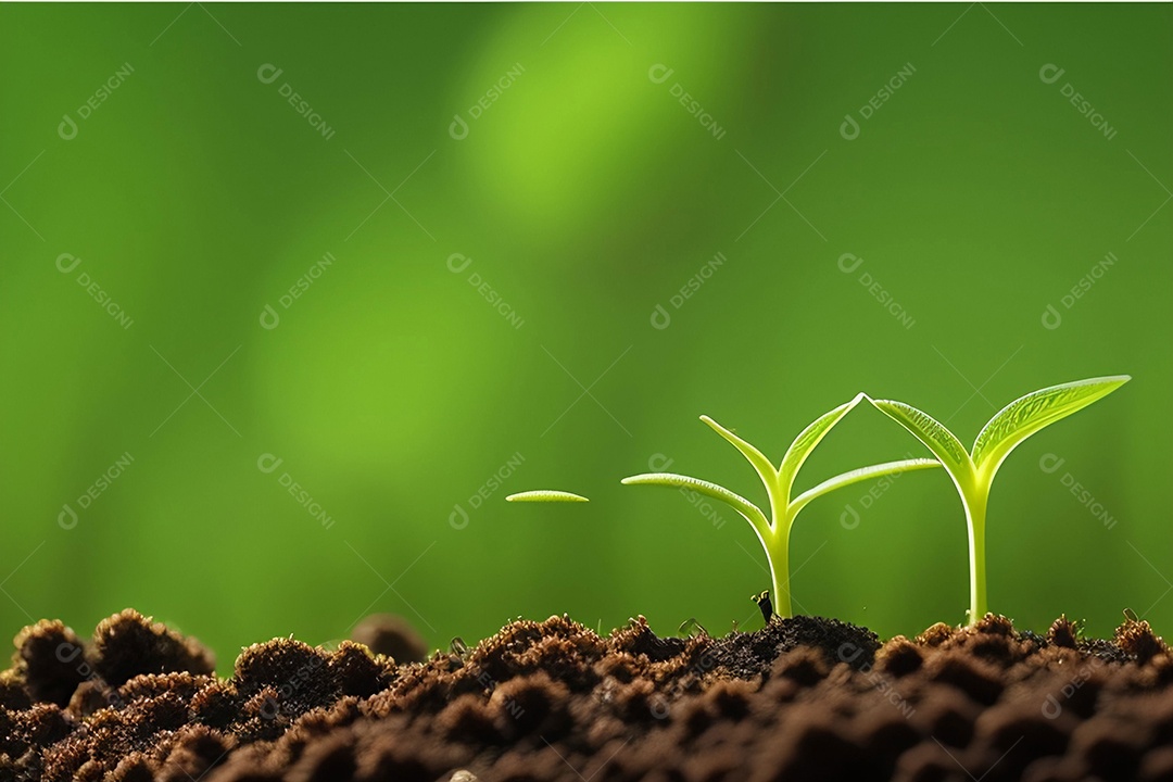 Planta crescendo no chão