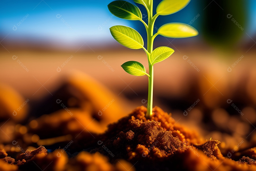 Planta crescendo no chão