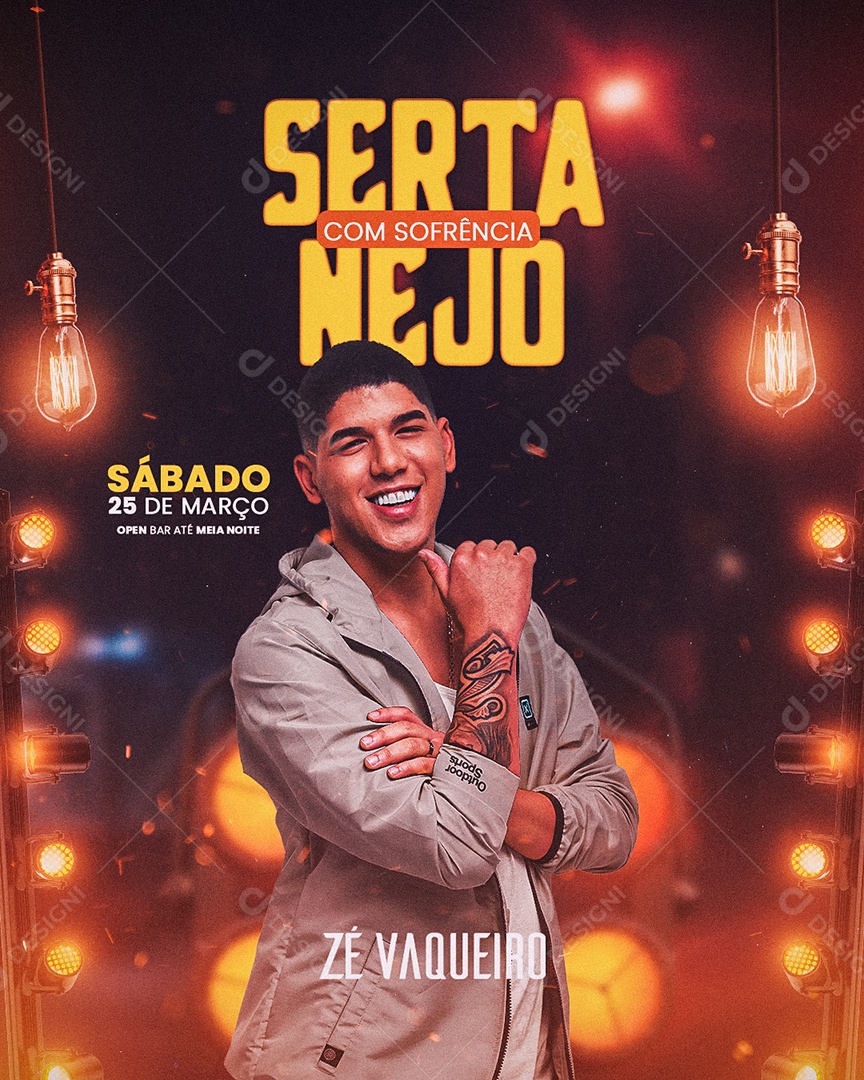 Flyer Sertanejo Com Sofrência Social Media PSD Editável