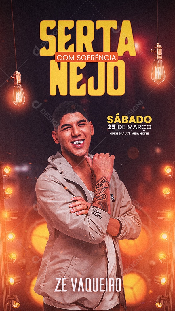 Flyer Sertanejo Com Sofrência Story Social Media PSD Editável