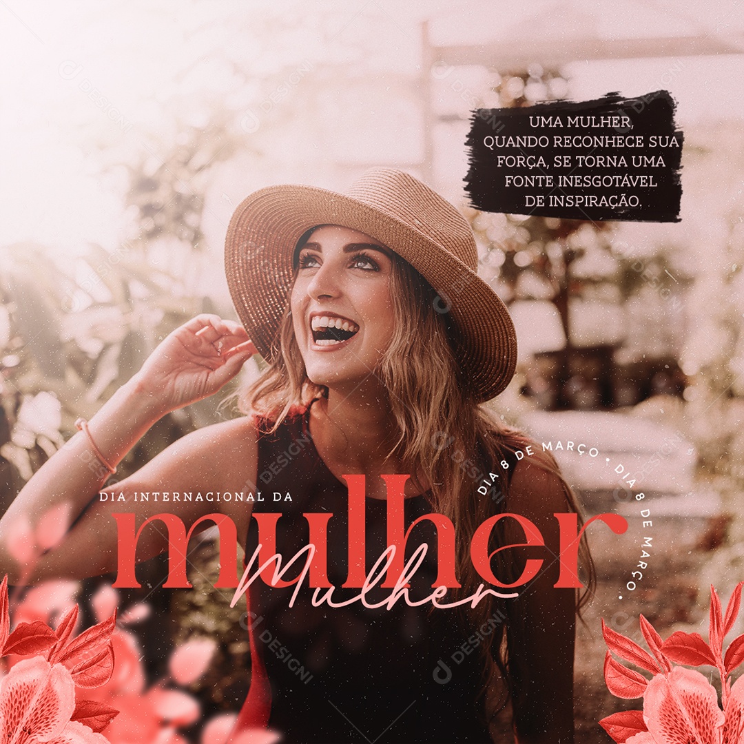Dia Internacional da Mulher 8 de Março Social Media PSD Editável