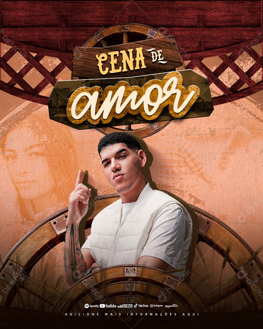 Flyer Cena de Amor Zé Vaqueiro Social Media PSD Editável