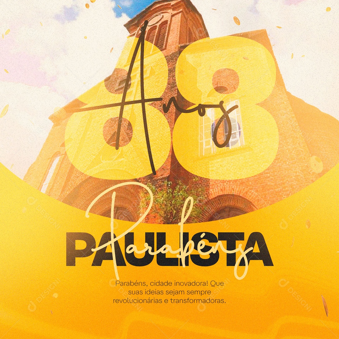 Parabéns Paulista Pelos Seus 88 Anos Social Media PSD Editável