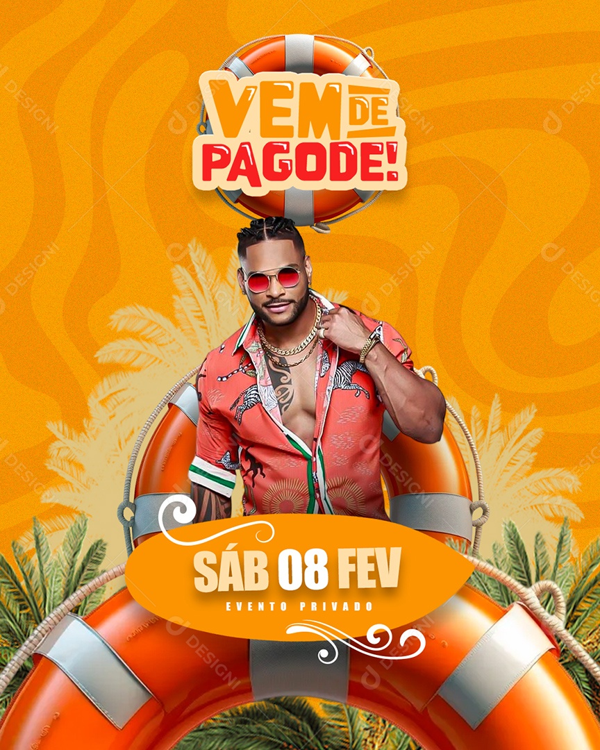 Flyer Vemde Pagode! Social Media PSD Editável