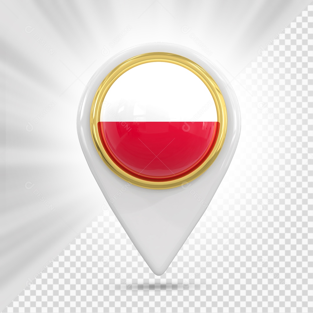 Pin De Localização Branco Com Bandeira De Áustria Elemento 3D PSD